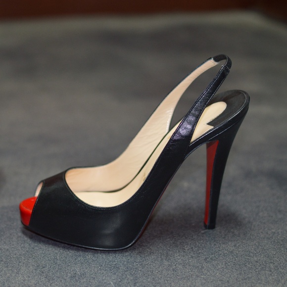 louboutin peep toe slingback